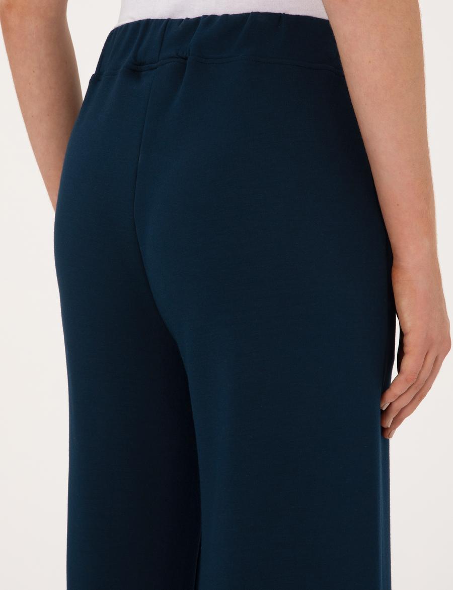 Lacivert Flare Fit Modal Karışımlı Eşofman Altı