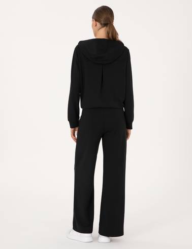 Siyah Flare Fit Modal Karışımlı Eşofman Altı