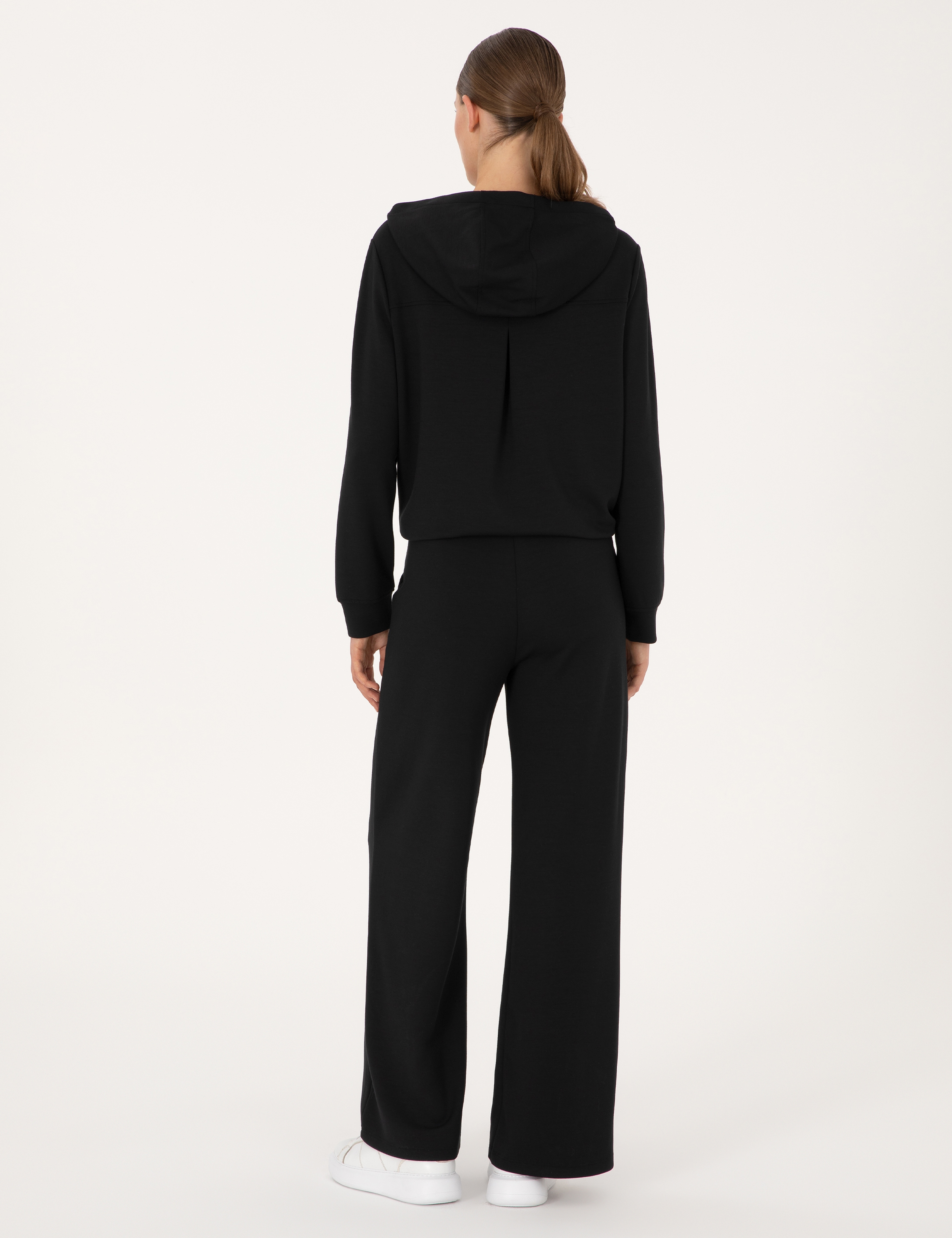 Siyah Flare Fit Modal Karışımlı Eşofman Altı