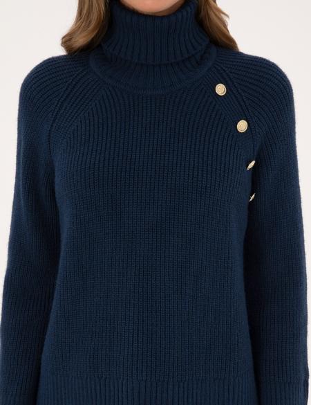 Lacivert Comfort Fit Balıkçı Yaka Kazak - 50310923007