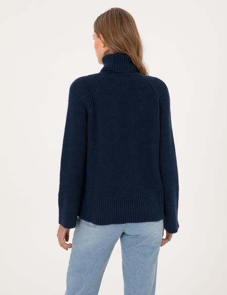 Lacivert Comfort Fit Balıkçı Yaka Kazak - 50310923007