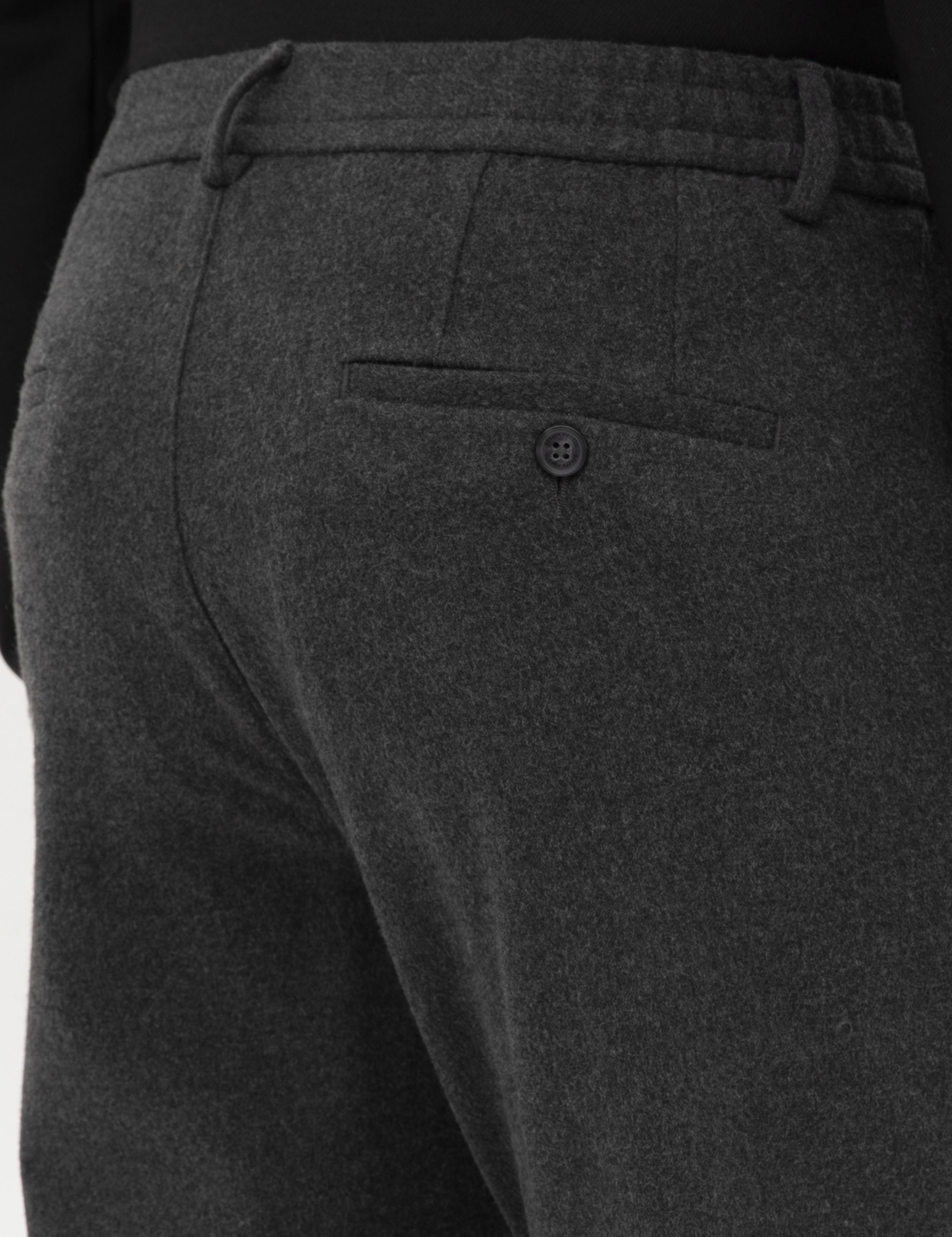 Antrasit Slim Fit Flanel Dokulu Kumaş Pantolon