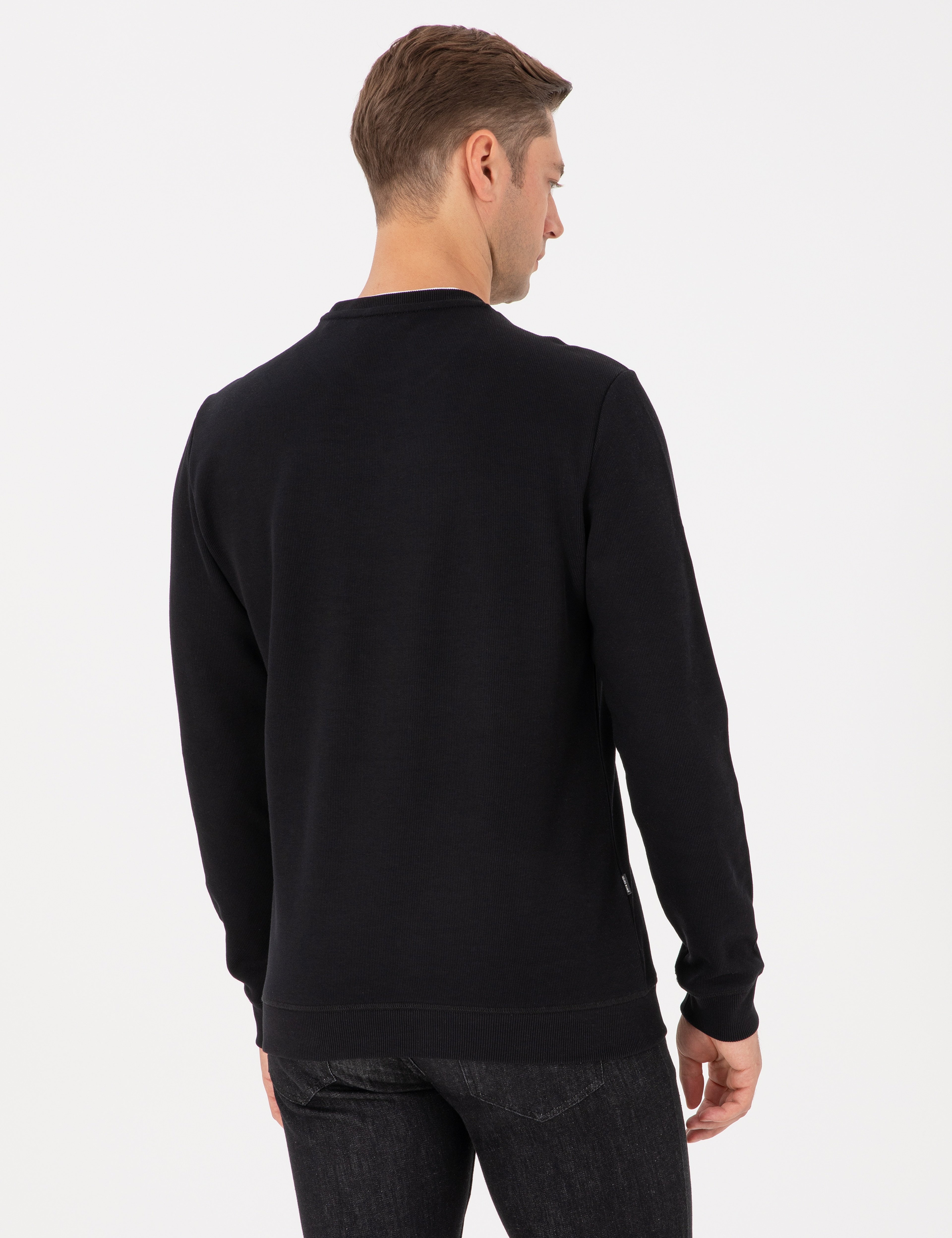 Siyah Regular Fit Sweatshirt - Image 5