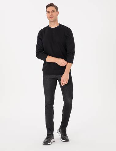 Siyah Regular Fit Sweatshirt