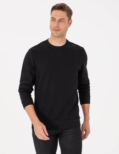 Siyah Regular Fit Sweatshirt