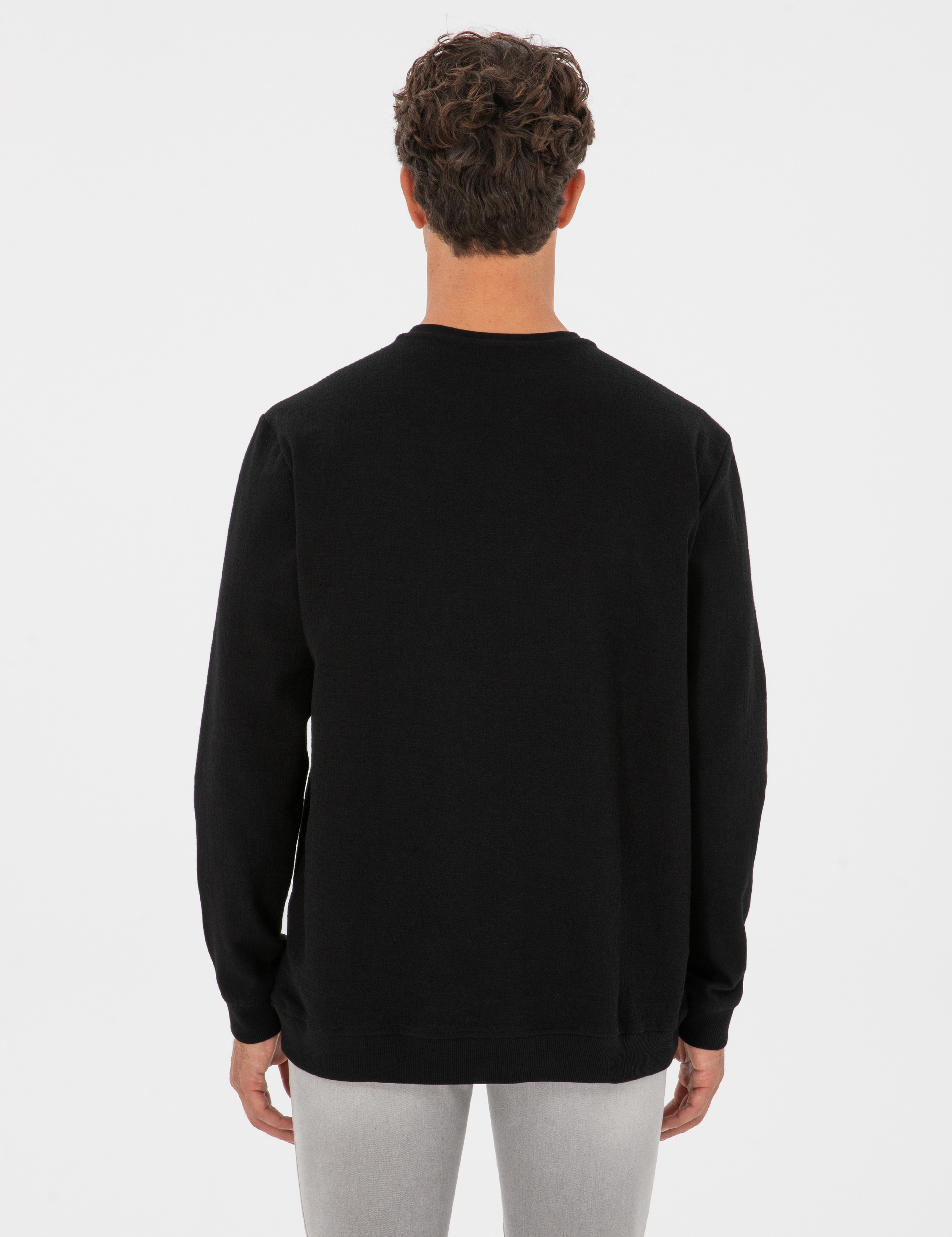 Siyah Regular Fit Sweatshirt - Image 5