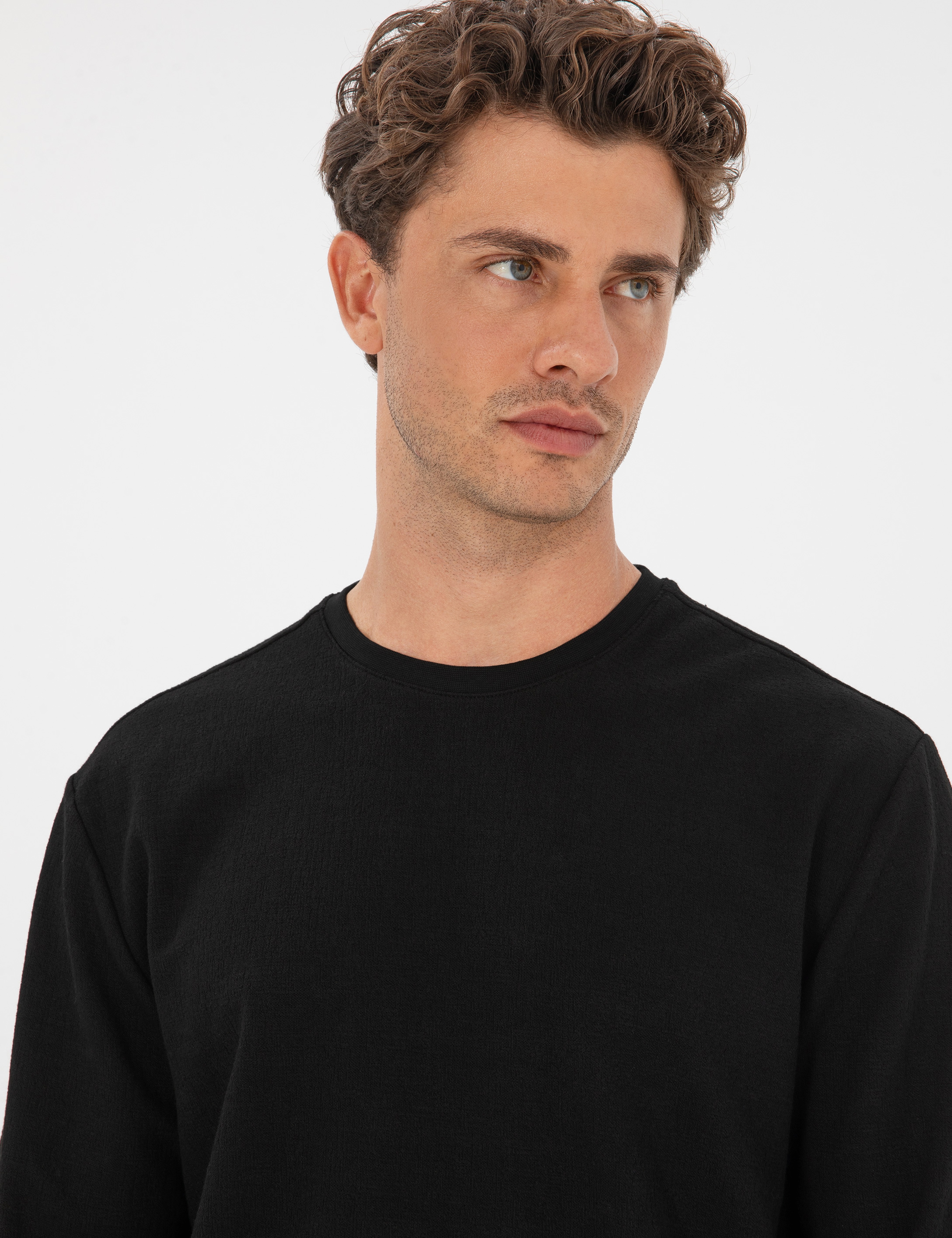 Siyah Regular Fit Sweatshirt - Image 2