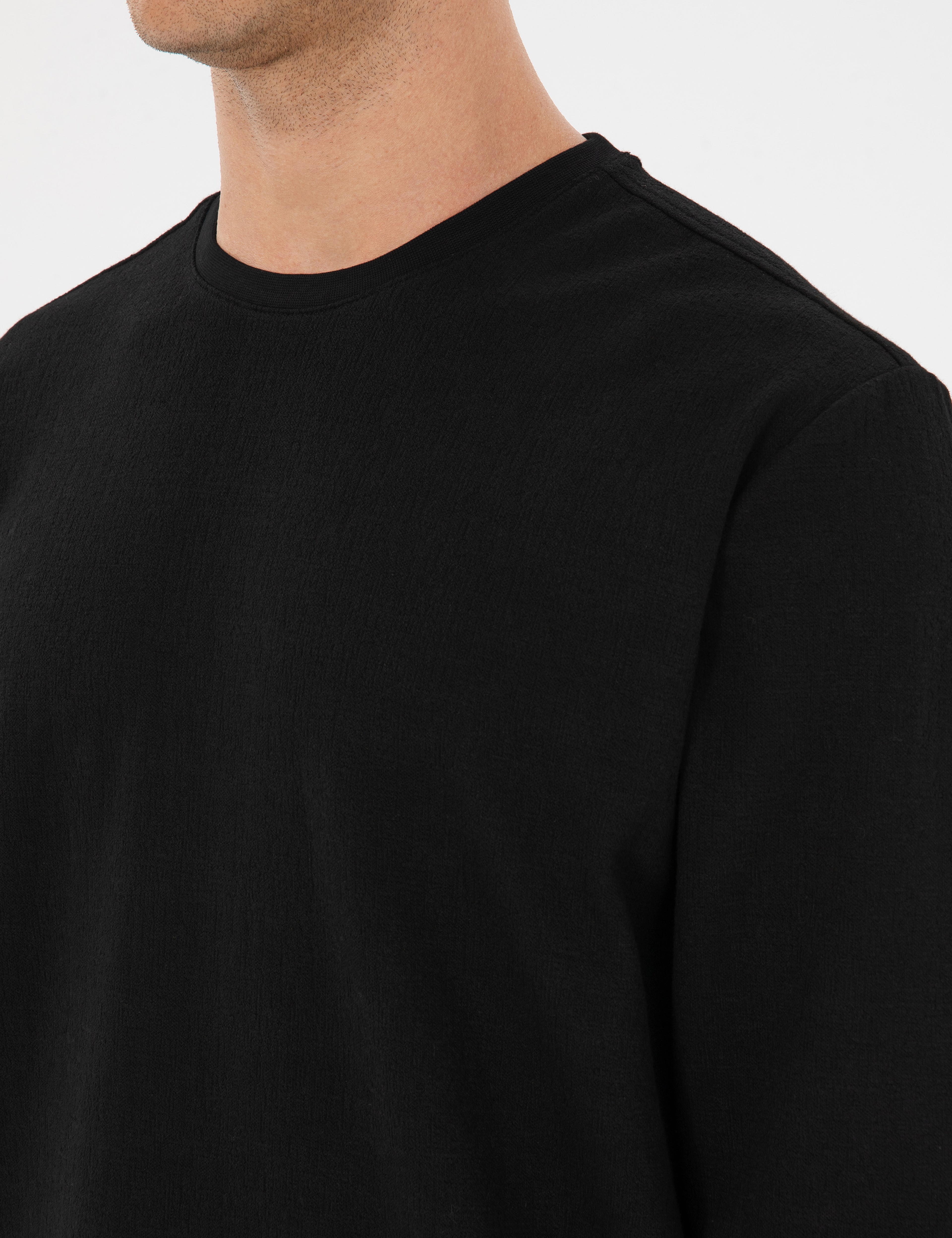 Siyah Regular Fit Sweatshirt - Image 7