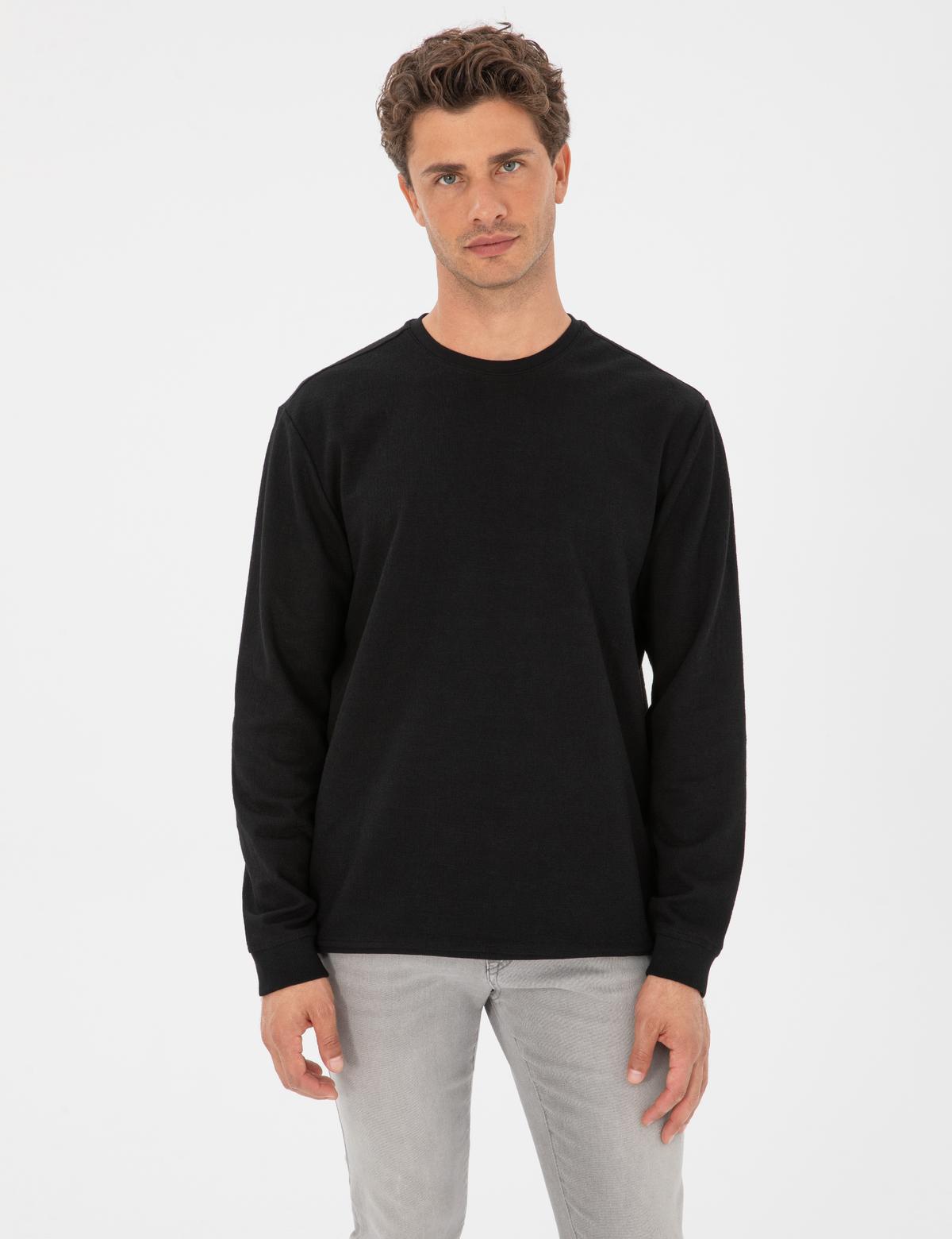 Siyah Regular Fit Sweatshirt