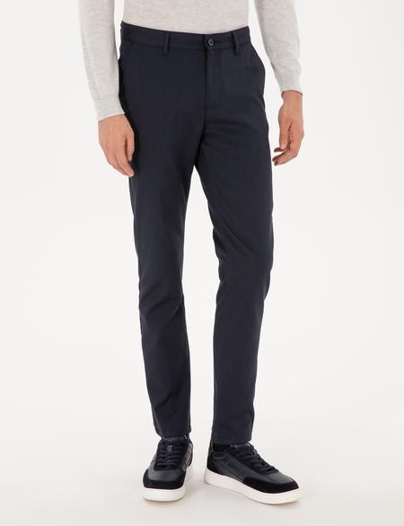 Lacivert Slim Fit Kanvas Pantolon - 50315265119