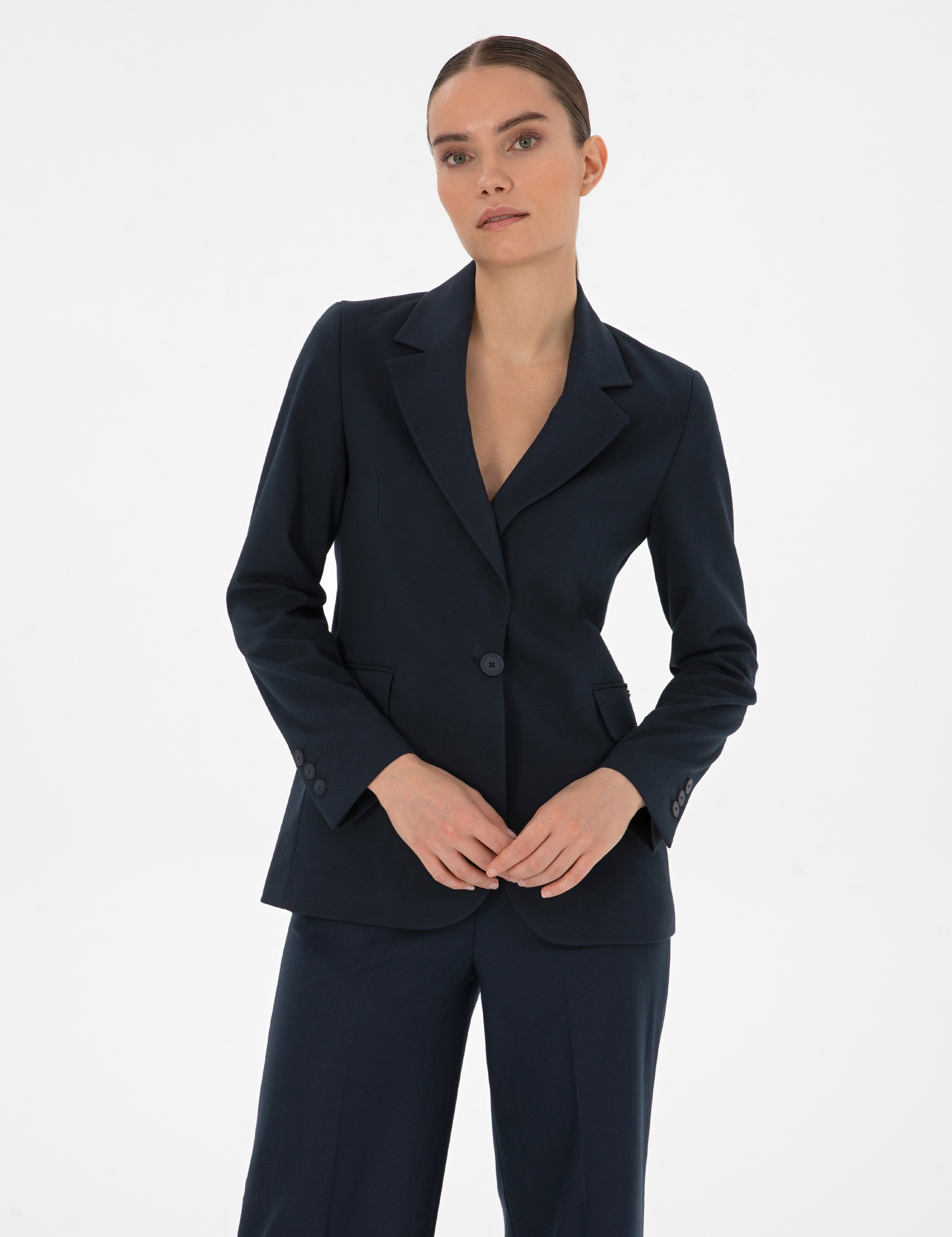 Lacivert Slim Fit Ceket - Image 1