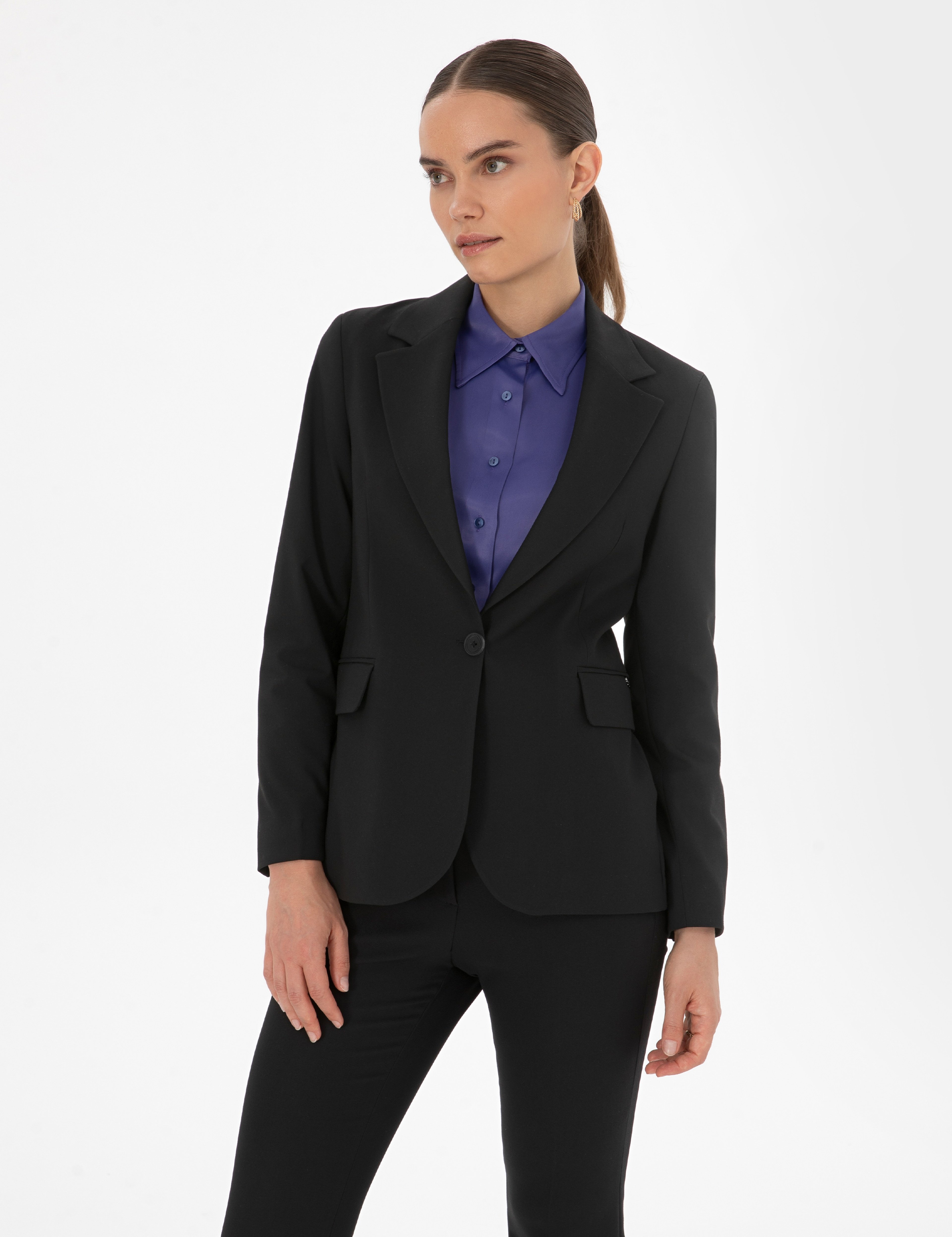 Siyah Slim Fit Ceket - Image 3