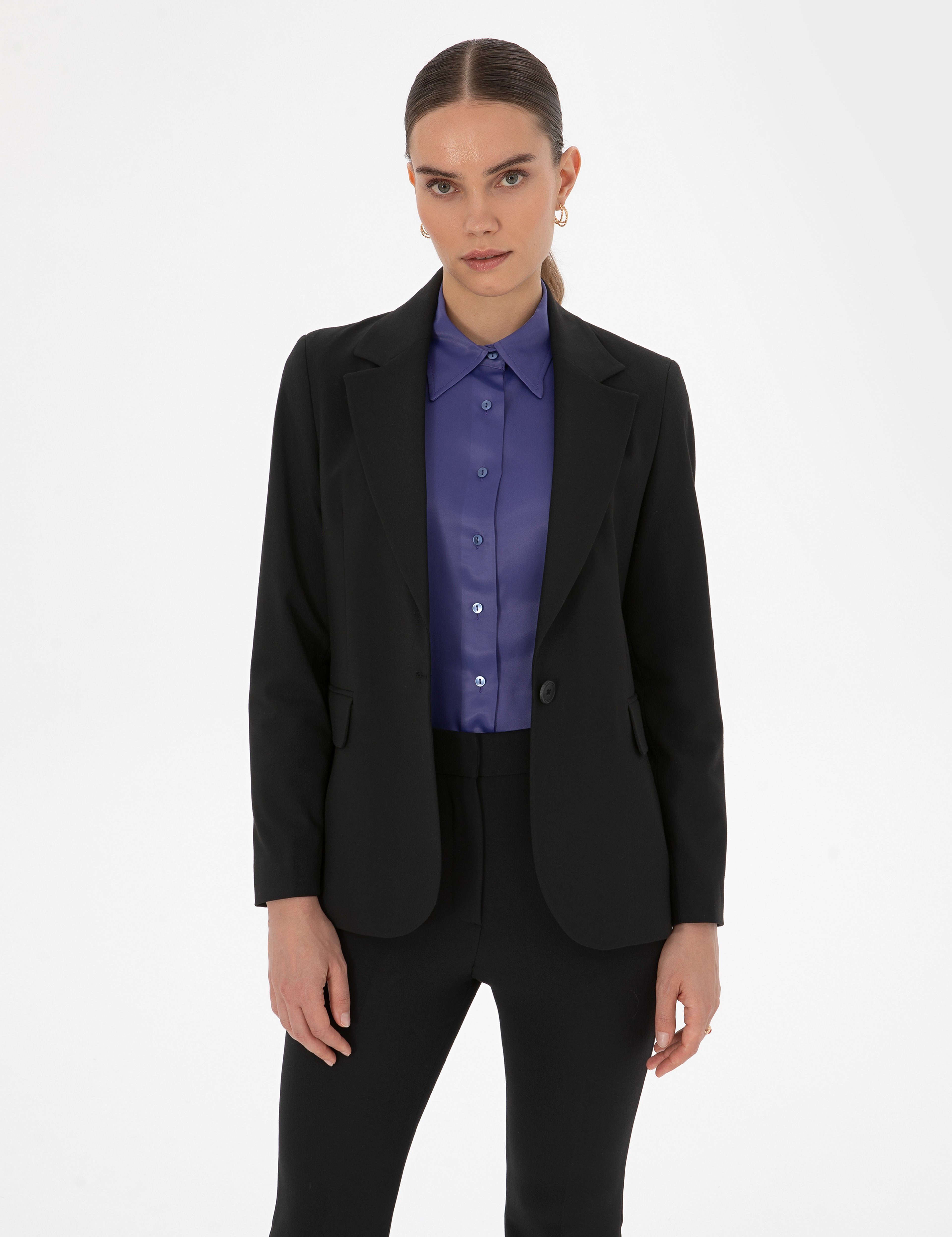 Siyah Slim Fit Ceket - Image 1