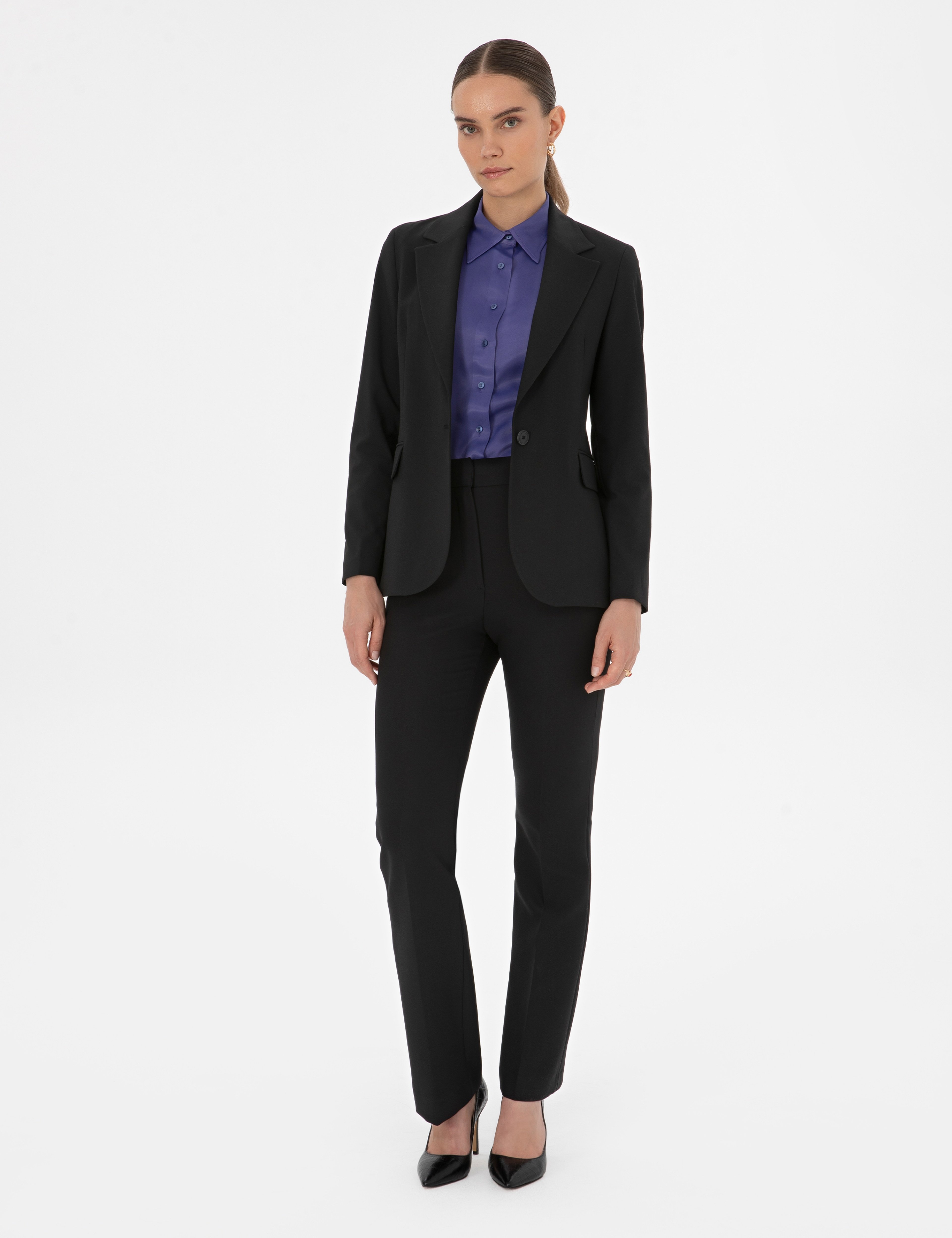 Siyah Slim Fit Ceket - Image 4