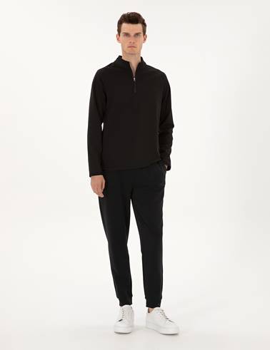 Siyah Regular Fit Sweatshirt