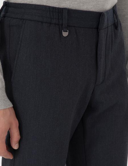 Lacivert Slim Fit Flanel Dokulu Kumaş Pantolon - 50317639048