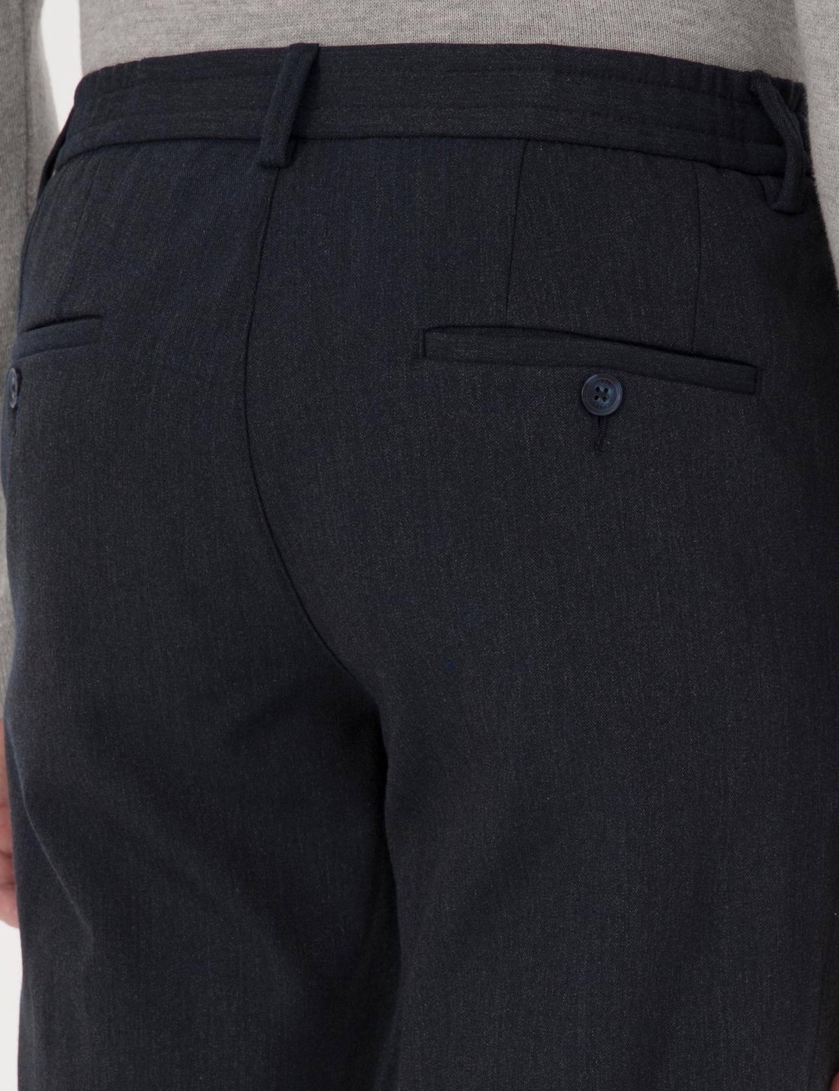 Lacivert Slim Fit Flanel Dokulu Kumaş Pantolon - 50317639048