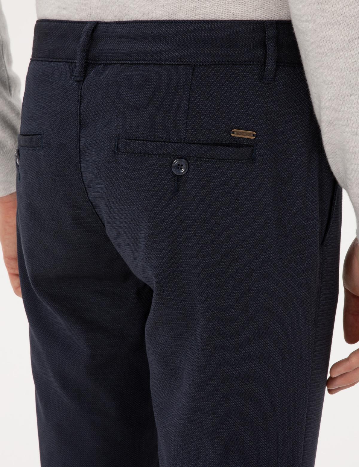 Lacivert Slim Fit Kanvas Pantolon - 50315265119