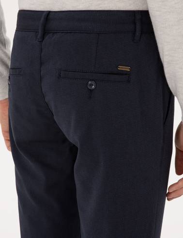 Lacivert Slim Fit Kanvas Pantolon