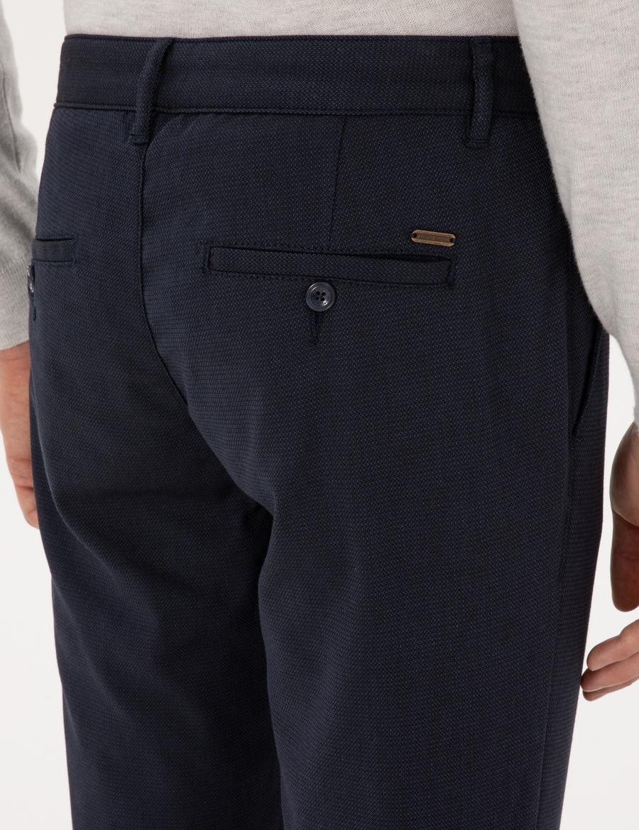 Lacivert Slim Fit Kanvas Pantolon