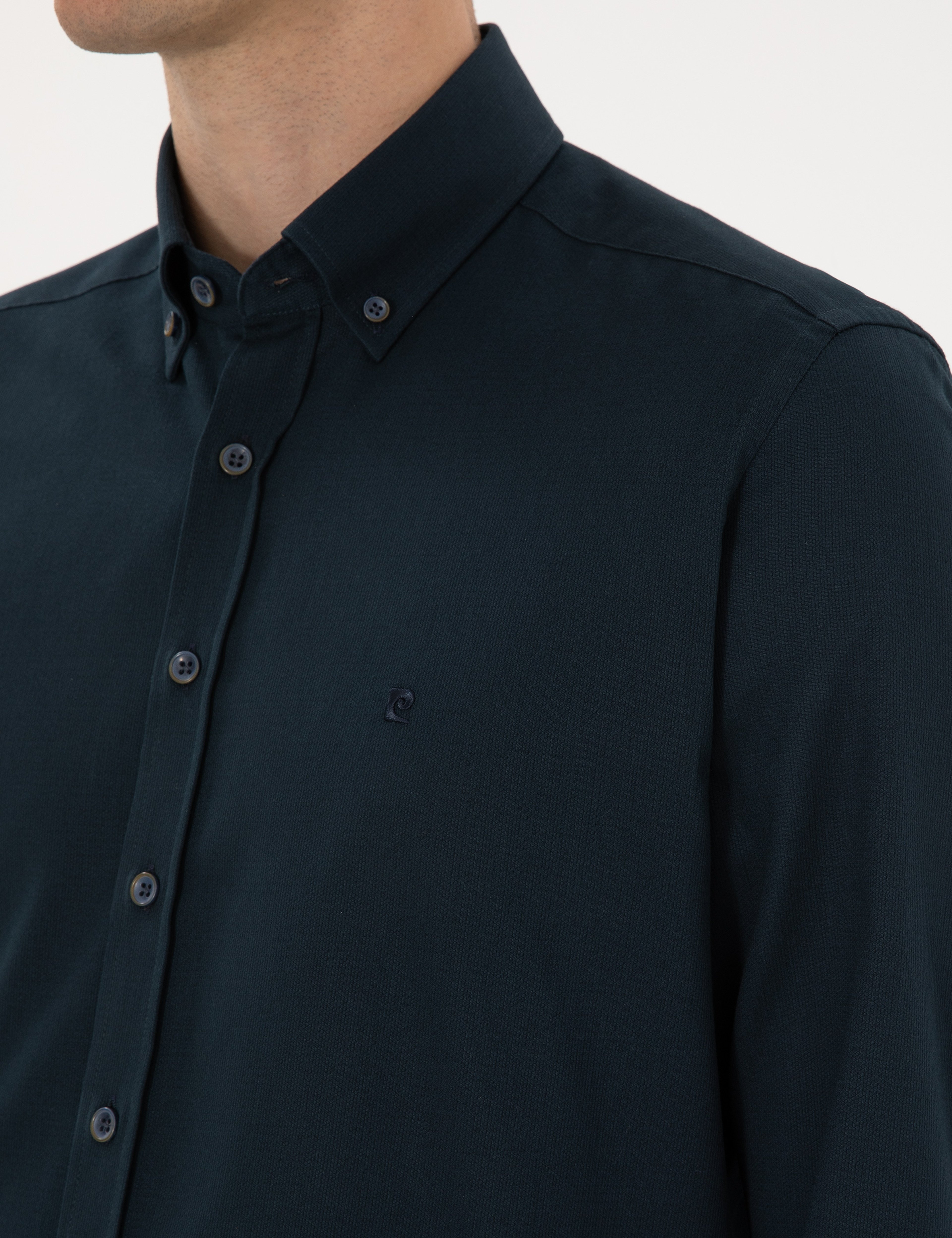 Lacivert Regular Fit Uzun Kollu Gömlek - Image 7