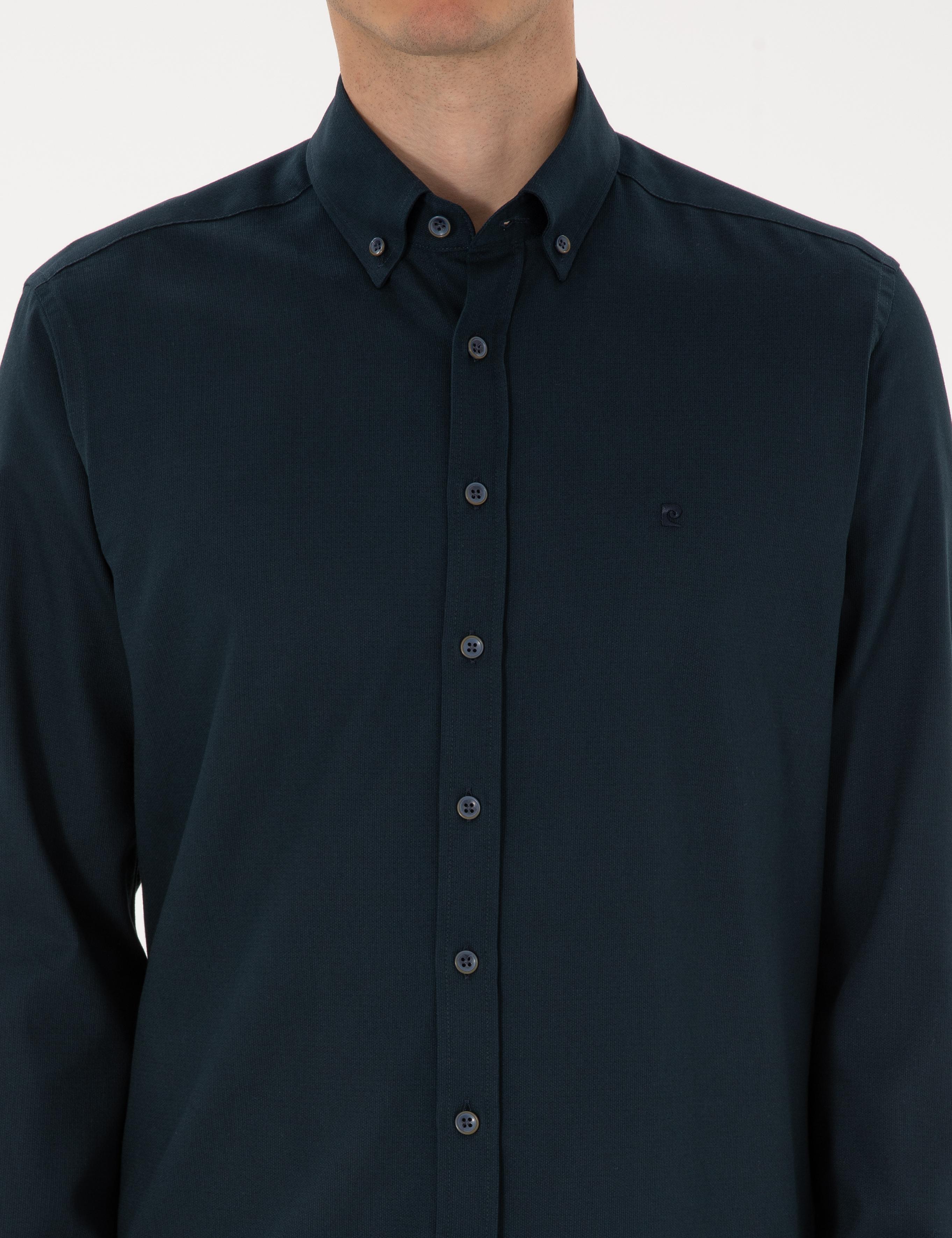 Lacivert Regular Fit Uzun Kollu Gömlek