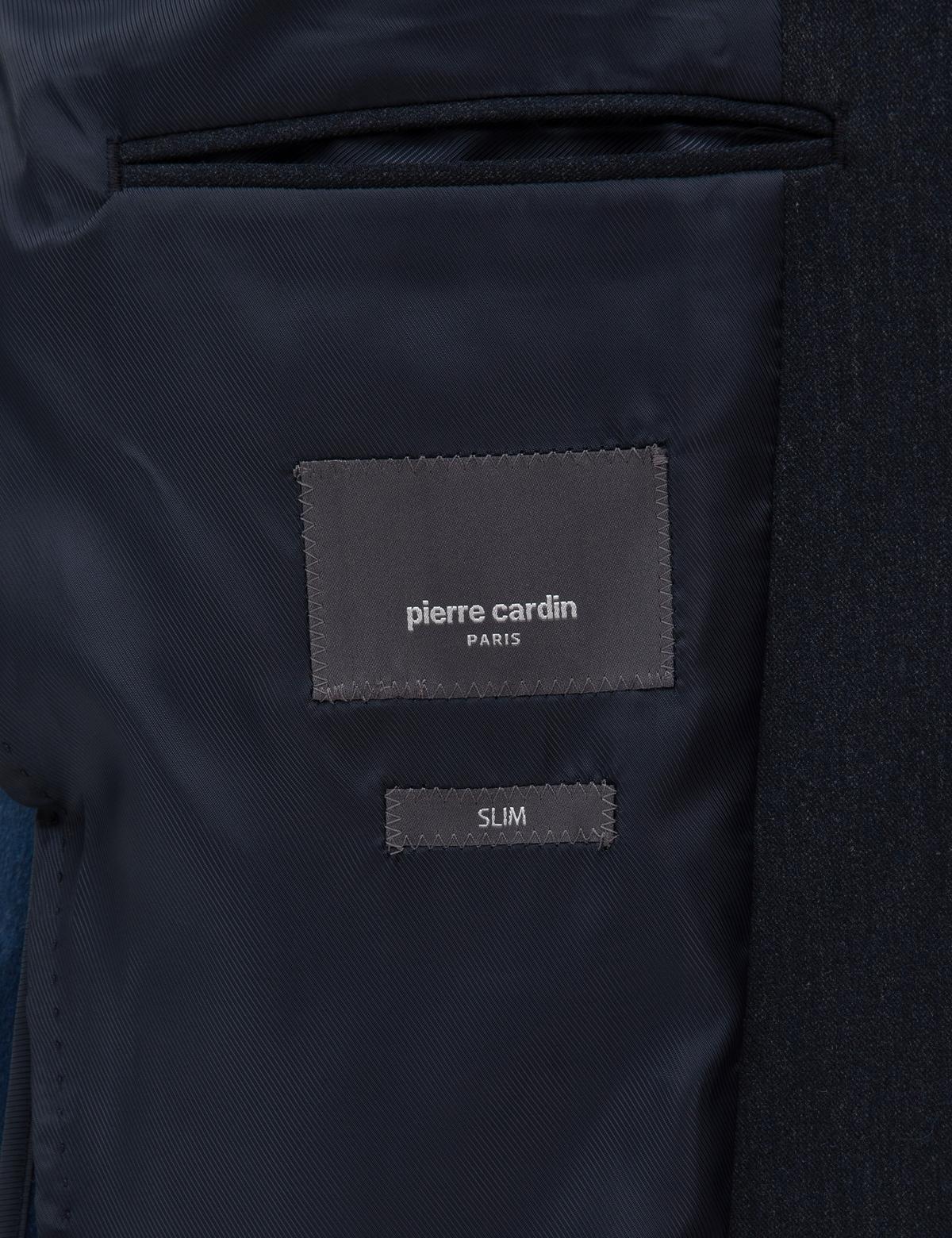 Lacivert Slim Fit Flanel Dokulu Ceket - 50317671044