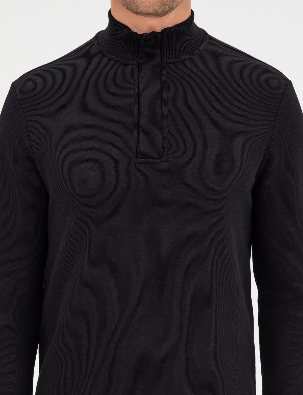 Siyah Regular Fit Sweatshirt - 50309343006