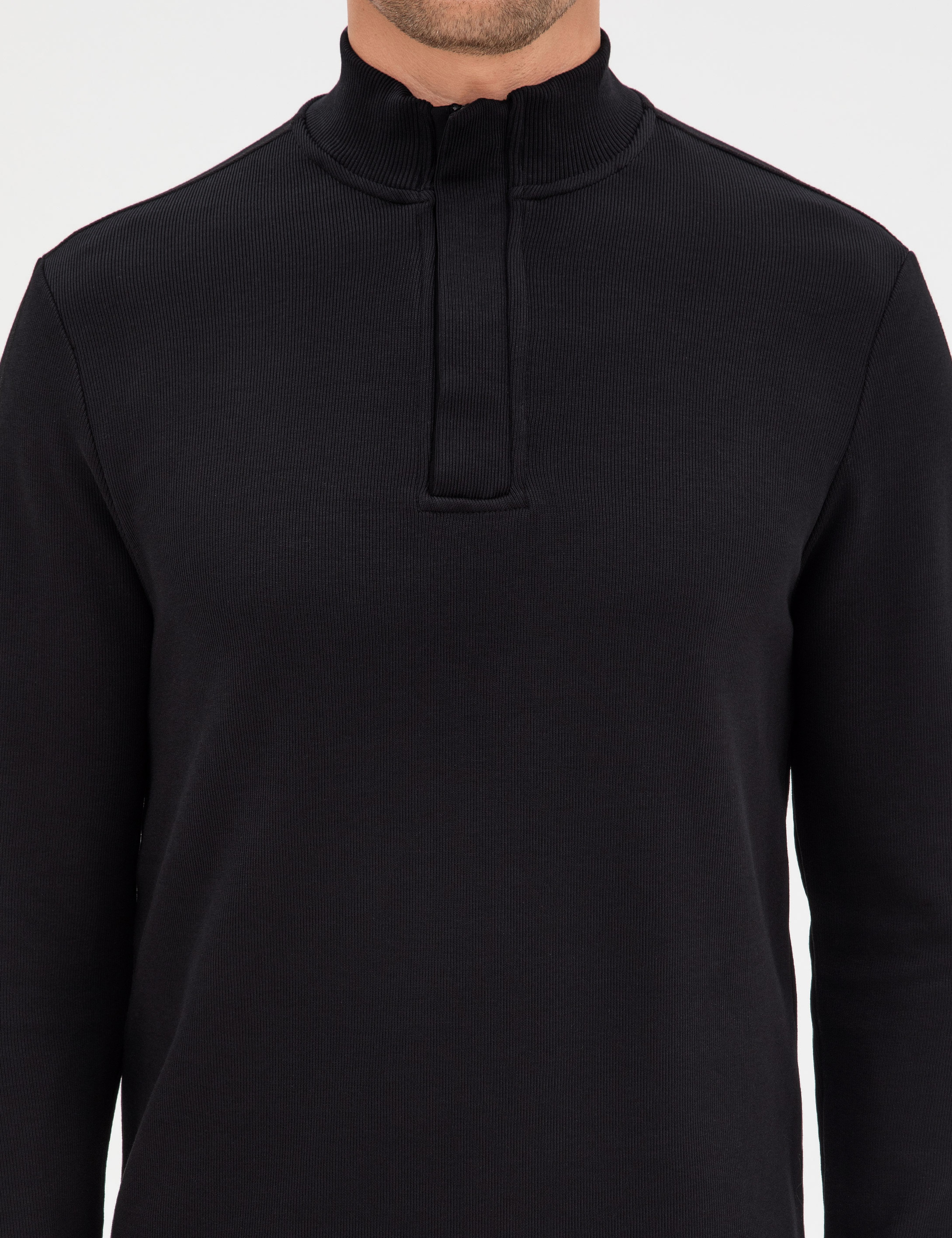 Siyah Regular Fit Sweatshirt - Image 6