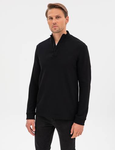Siyah Regular Fit Sweatshirt