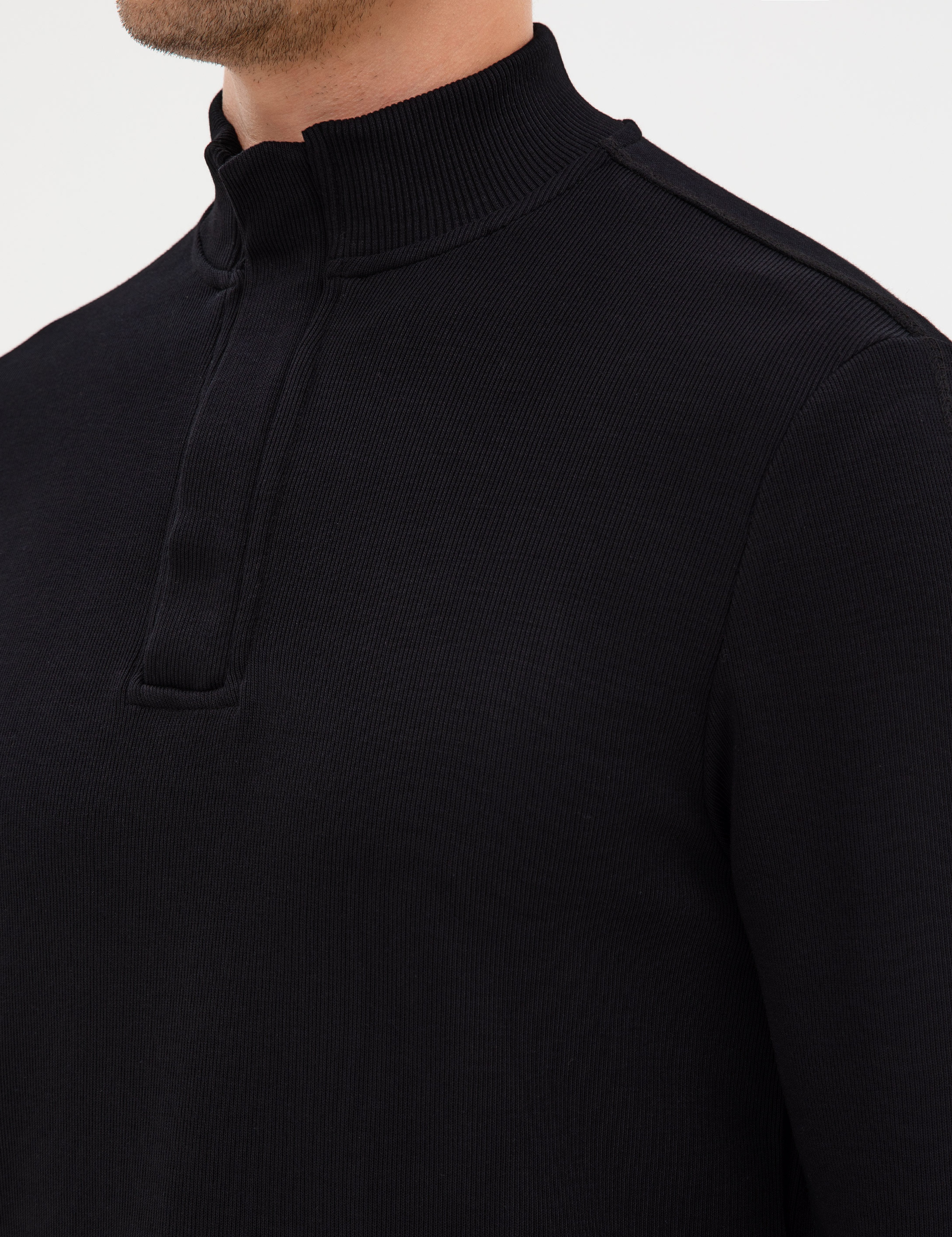 Siyah Regular Fit Sweatshirt - Image 7
