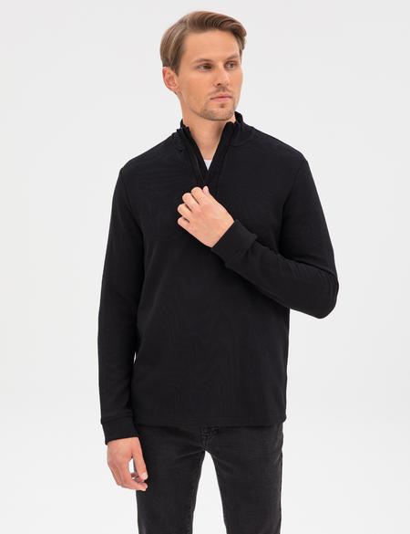 Siyah Regular Fit Sweatshirt - 50309343006