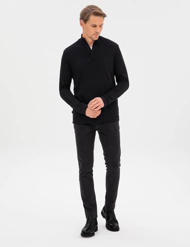 Siyah Regular Fit Sweatshirt