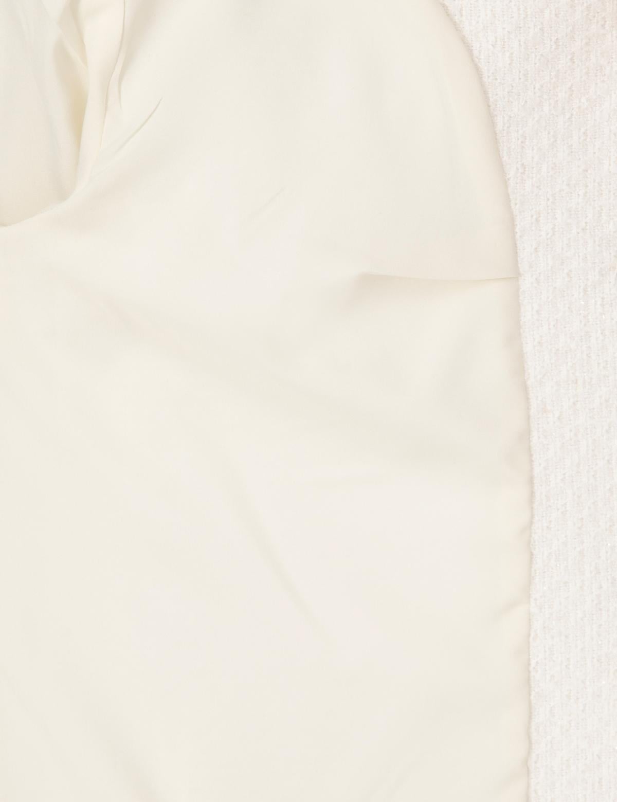 Ekru Crop Top Tüvit Ceket - 50319417005