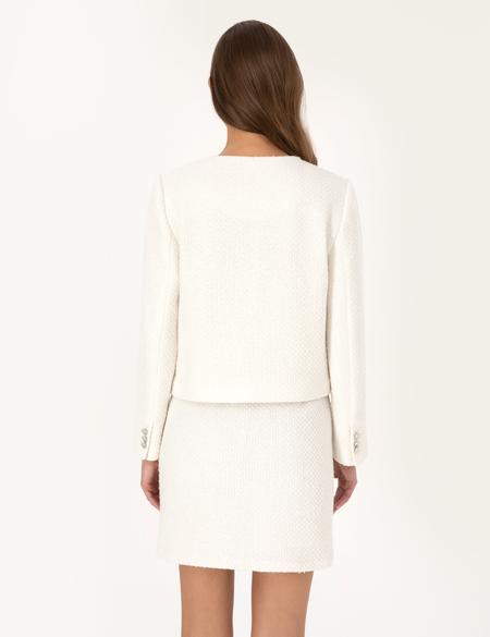 Ekru Crop Top Tüvit Ceket - 50319417005