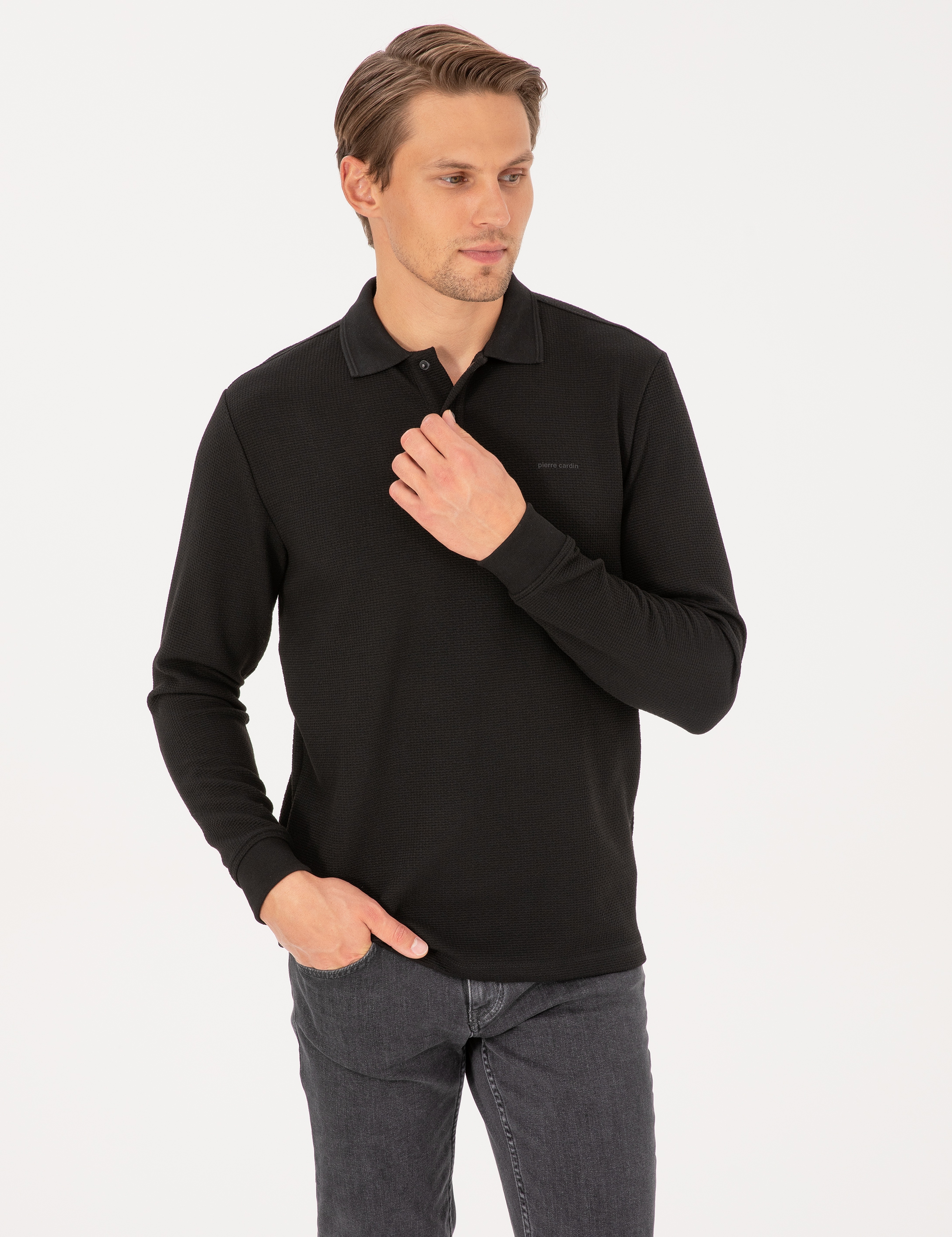 Siyah Regular Fit Sweatshirt - Image 3
