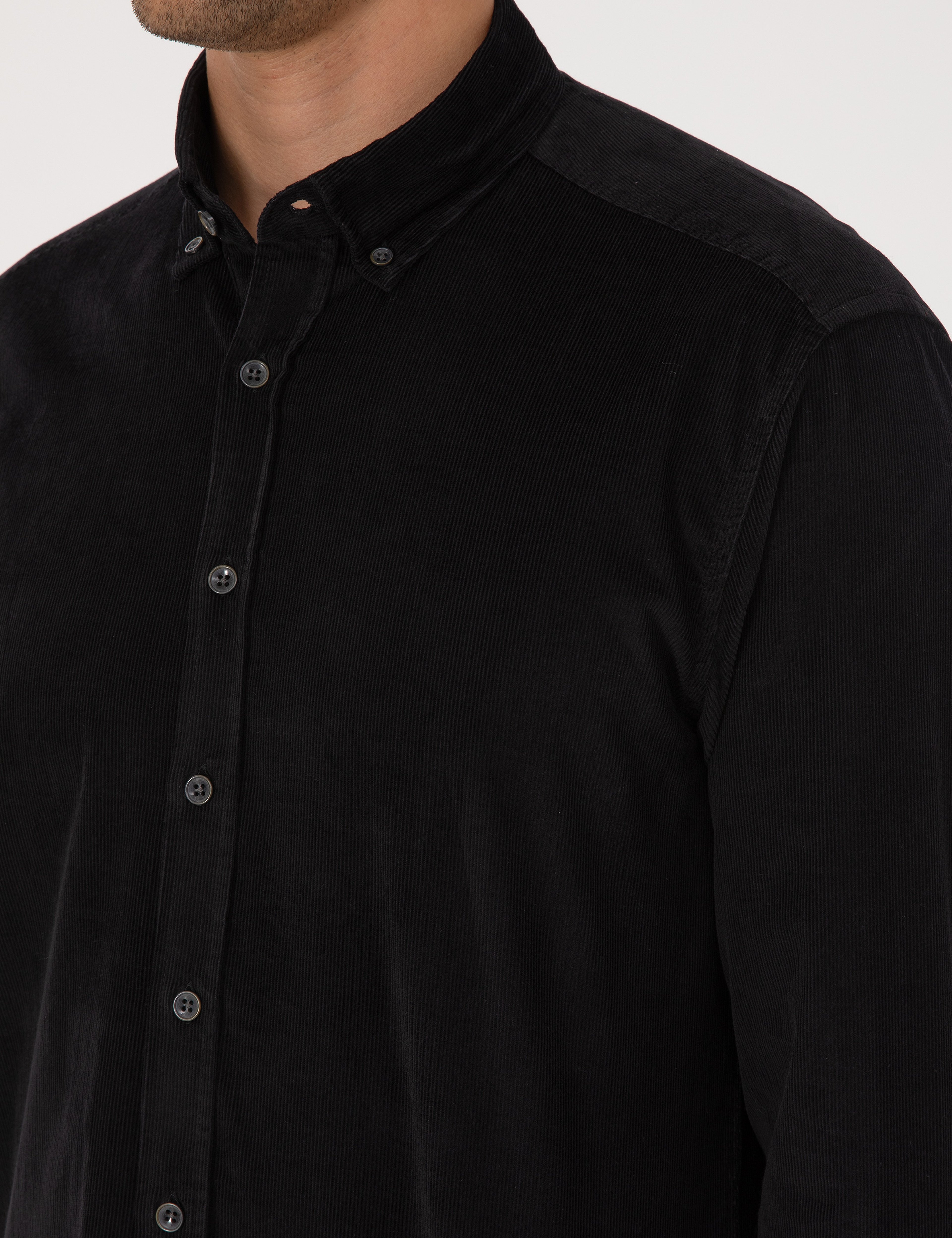Siyah Regular Fit Uzun Kollu Gömlek