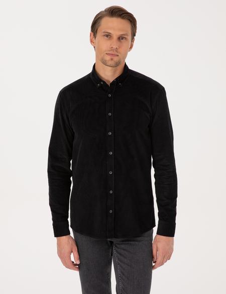 Siyah Regular Fit Uzun Kollu Gömlek - 50310139084