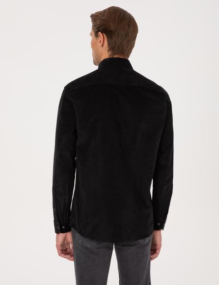 Siyah Regular Fit Uzun Kollu Gömlek - 50310139084