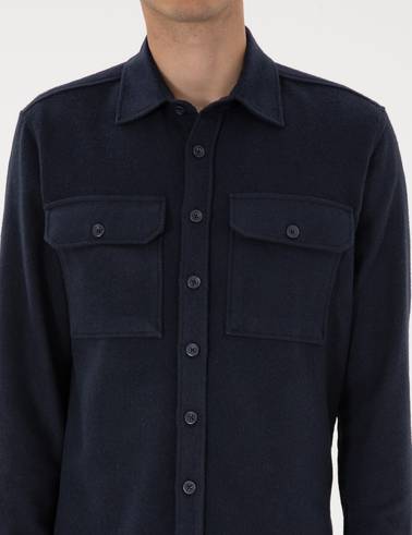 Lacivert Comfort Fit Uzun Kollu Gömlek