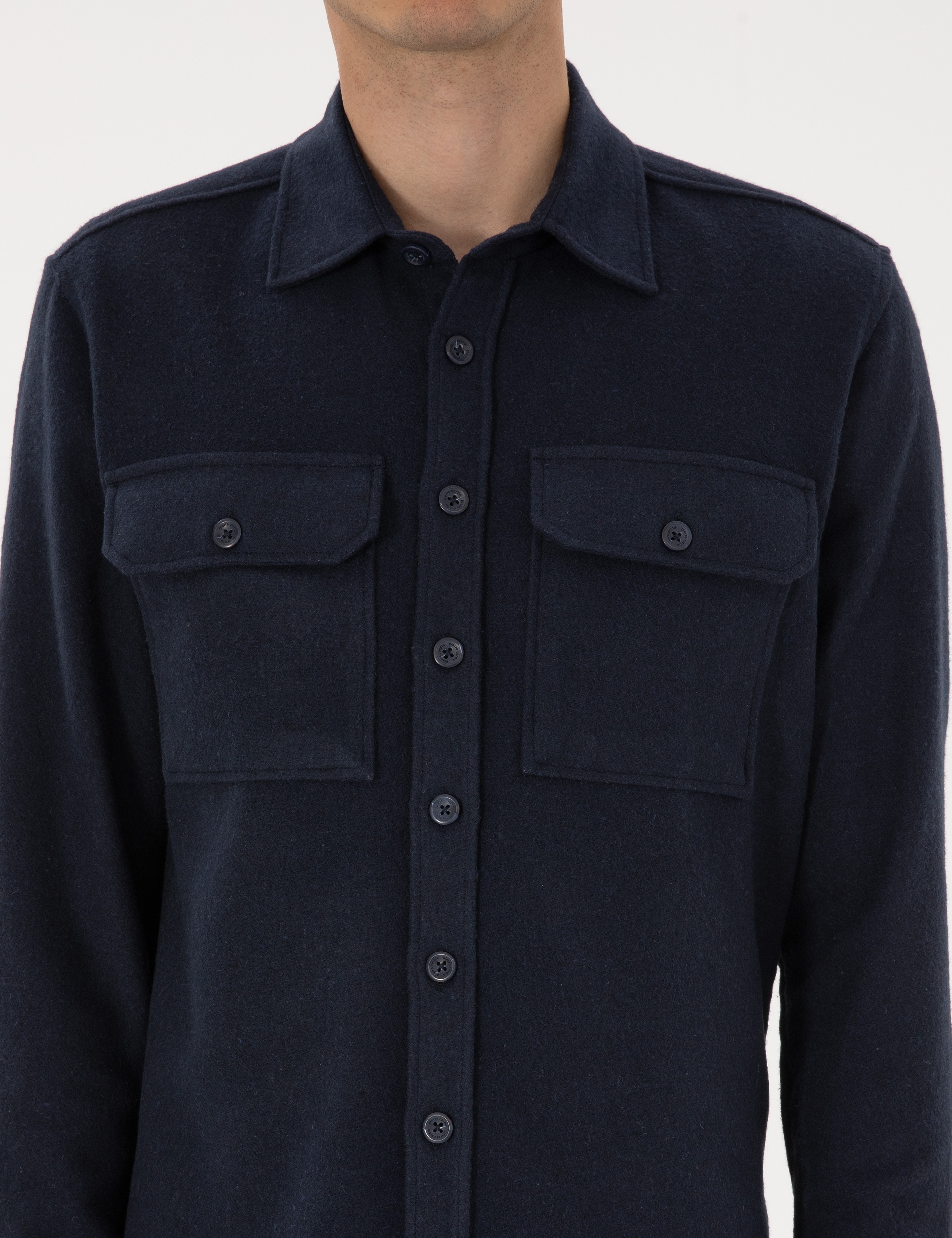 Lacivert Comfort Fit Uzun Kollu Gömlek - Image 5