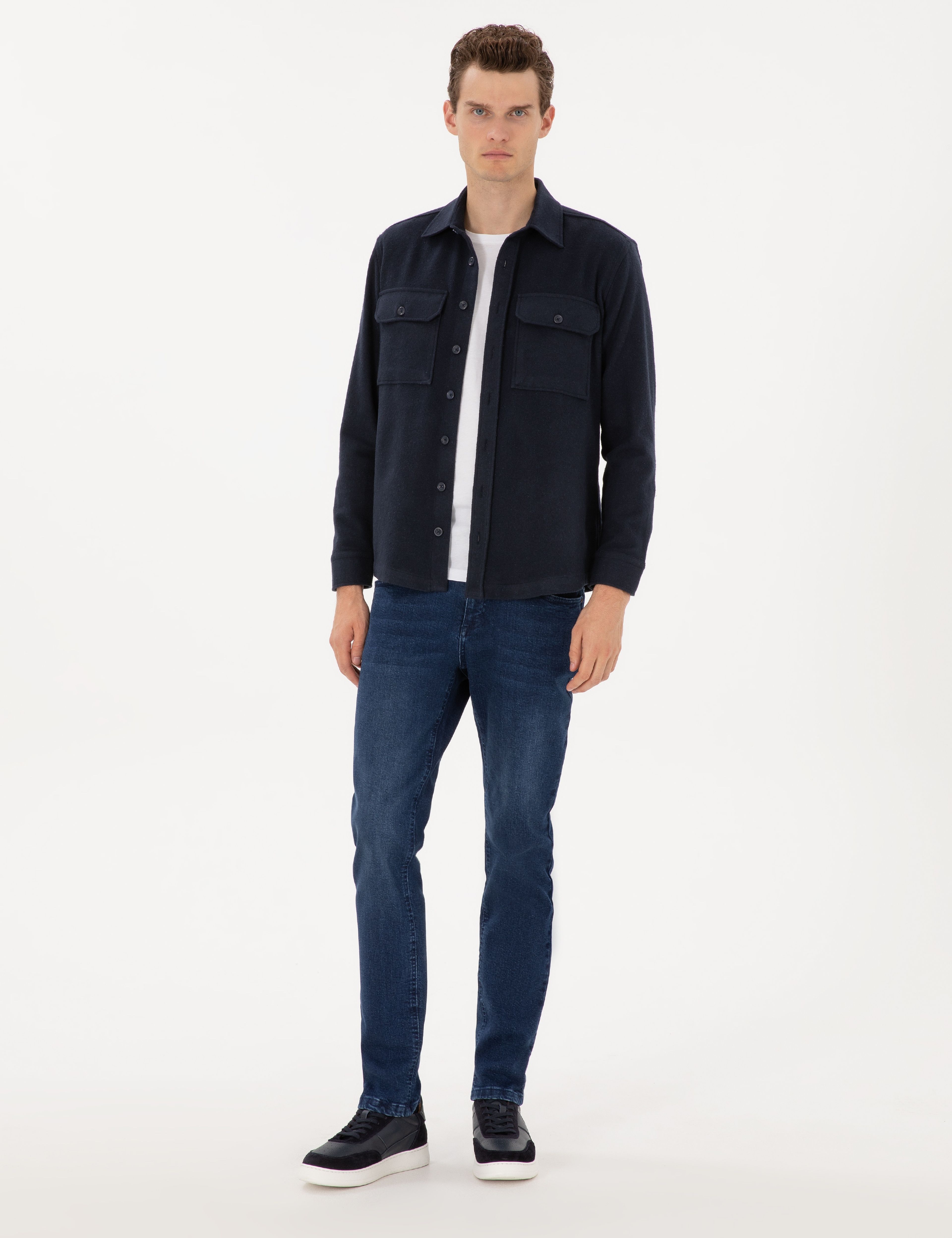 Lacivert Comfort Fit Uzun Kollu Gömlek - Image 4