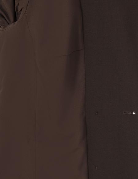 Koyu Kahverengi Regular Fit Kruvaze Ceket - 50318351007