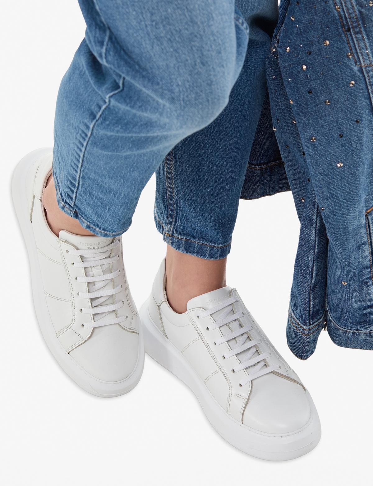 Beyaz Deri Snekaer - 50300070001