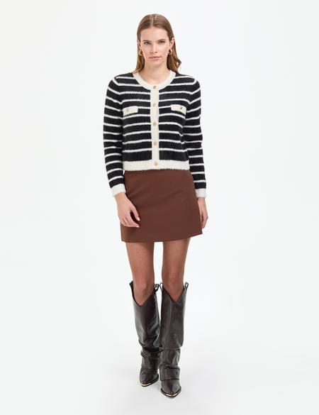 Siyah Crop Top Triko Hırka - 50296328010