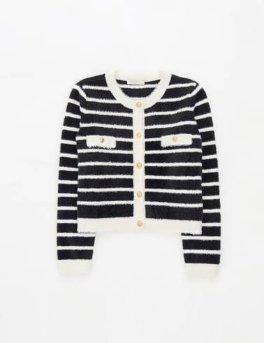 Siyah Crop Top Triko Hırka