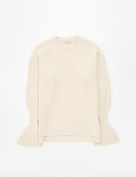 Ekru Regular Fit Yün Kazak - 50296484018