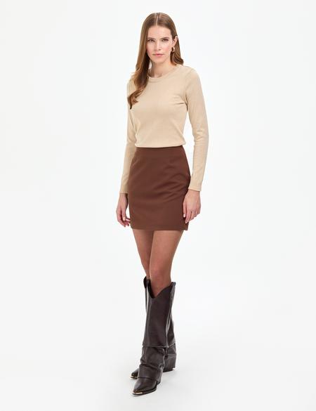 Koyu Kahverengi Dokuma Etek - 50318251011