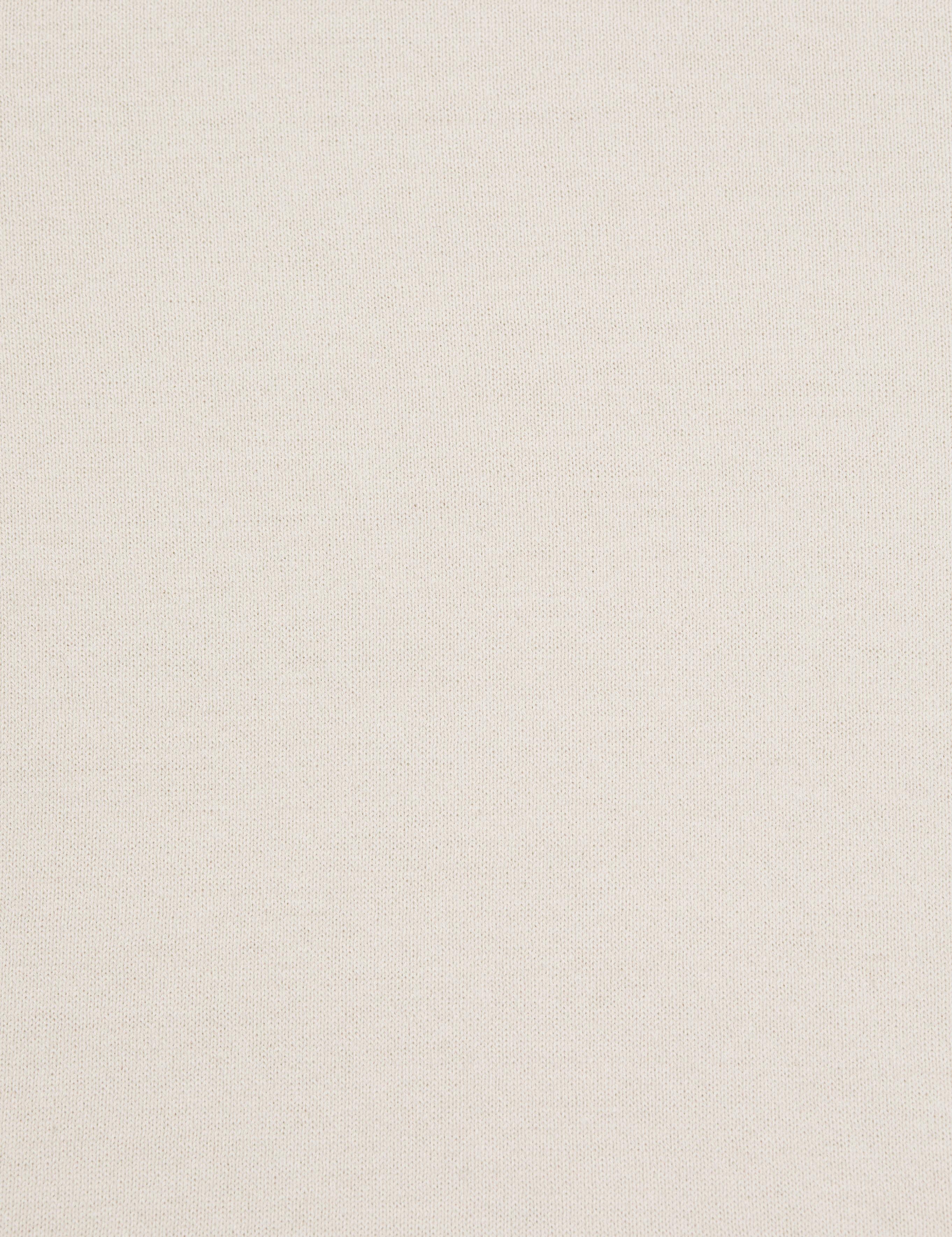 Ekru Slim Fit Bisiklet Yaka Basic Kazak