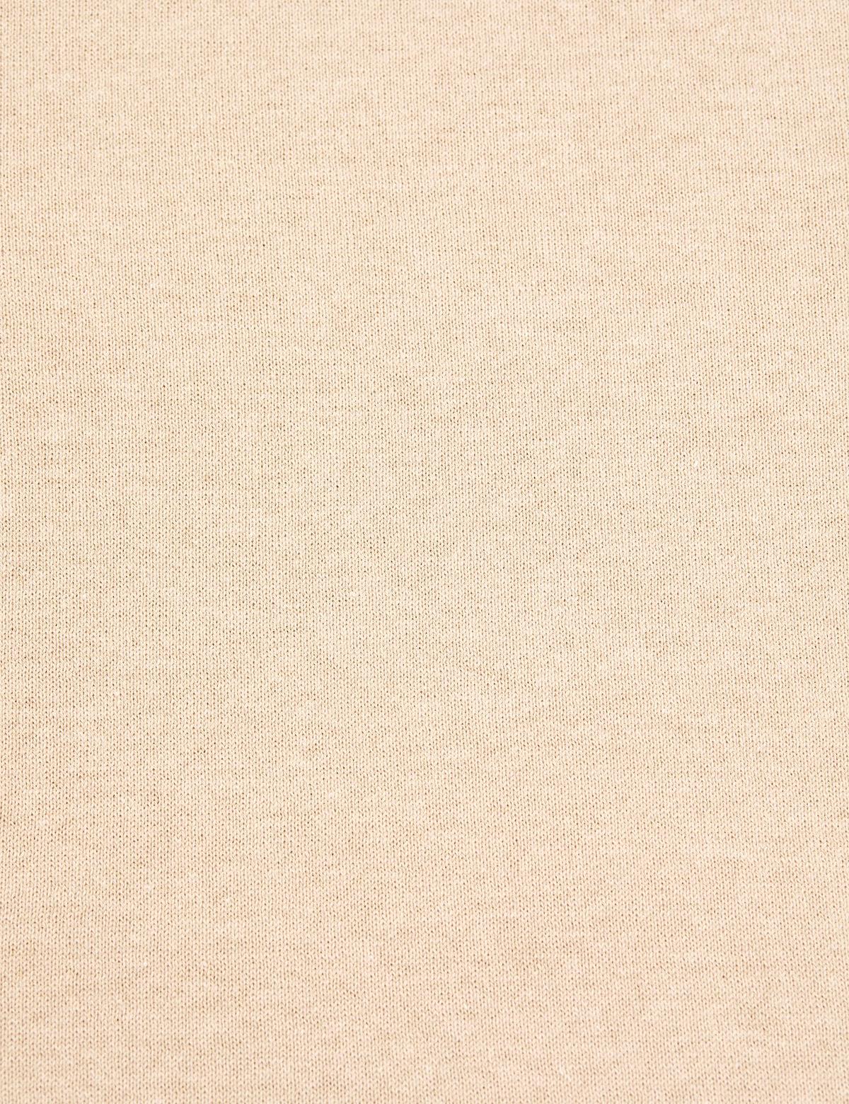 Bej Slim Fit Bisiklet Yaka Basic Kazak - 50315758057